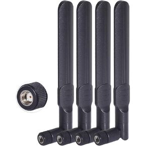 Bingfu Dual Band WiFi 2.4GHz 5GHz 5.8GHz 8dBi MIMO RP-SMA Male Antenna (4-Pack) for WiFi Router Wireless Network Card USB Adapter Security IP Camera Video Surveillance Monitor