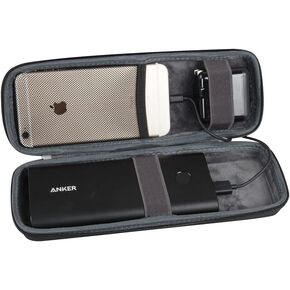 Hermitshell Hard Travel Nylon Case Fits Anker PowerCore 26800 / Anker PowerCore III Elite 25600 PD Portable Charger External Battery and Wall Charger