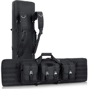 DULCE DOM Soft Double Rifle Bag, Gun Case Storage & Transportation, Long Gun Bag Portable Tactical Backpack Carrying with Molle for Shooting Range Hunting Outdoors, 32/36/42/48'' with Multiple Colors
