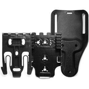 QLS Quick Locking System Bundle Kit with 2" Mid Ride Locking Including Fork and Duty Receiver Plate, Holstopia Polymer Attachment for Duty Holsters and Accessories, Black, One Size