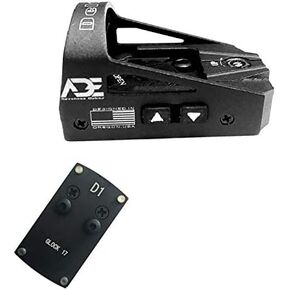 ADE Delta RD3-012 Red Dot + Rear Sight Optic Mounting Plate/Adapter for All Glock (Non-MOS) Standard Models and Taurus G3C