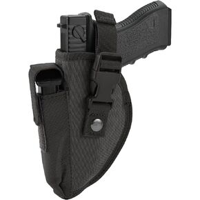 FRTKK Concealed Carry Holster for Pistols 9mm 380, Universal Holster with Mag for Man/Woman Right Hand and Left, Fits S&W M&P Shield Glock 17 26 27 42 43, Similar Handguns