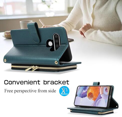 Argyle Wallet Case for LG Stylo 6/Stylo6 Plus/K71 Stylus with Wrist Strap Shoulder Strap, 9+ Card Slots Zipper Purse Stand Cell Phone Cover for LGStylo6 6+ 6plus Style 06 Six 2020 Deep Purple in Kuwait