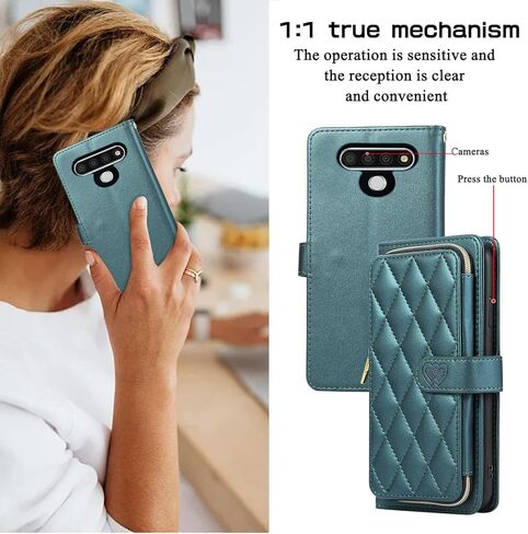 Argyle Wallet Case for LG Stylo 6/Stylo6 Plus/K71 Stylus with Wrist Strap Shoulder Strap, 9+ Card Slots Zipper Purse Stand Cell Phone Cover for LGStylo6 6+ 6plus Style 06 Six 2020 Deep Purple in Kuwait