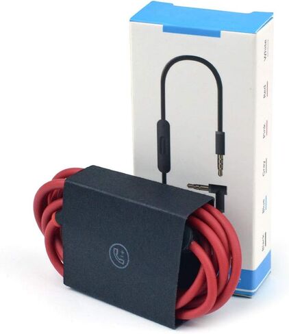 كابل صوت بديل لسلك KAPON Beats مع ميكروفون مدمج وتحكم في Beats من Dr Dre Headphones Solo Studio Pro Detox Wireless Mixr Executive Pill (أحمر/أسود) in Saudi Arabia