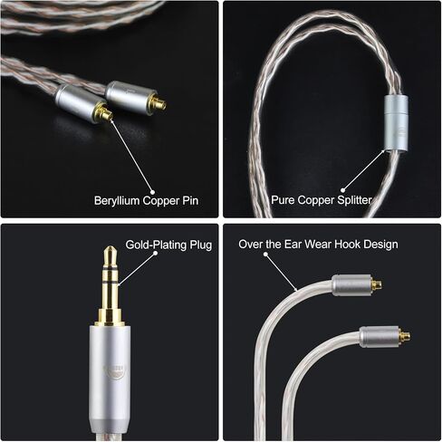 okcsc 4 Core MMCX to 3.5MM for Shure MMCX Upgrade Cable for SE215 SE315 SE425 SE535 SE535LTD SE846 FH9 FA9 FH5S BGVP UE900s T2 T3 AK T8iE XELENTO Remote FH1 F9 F9PRO AM05 W80 3.94FT in Kuwait