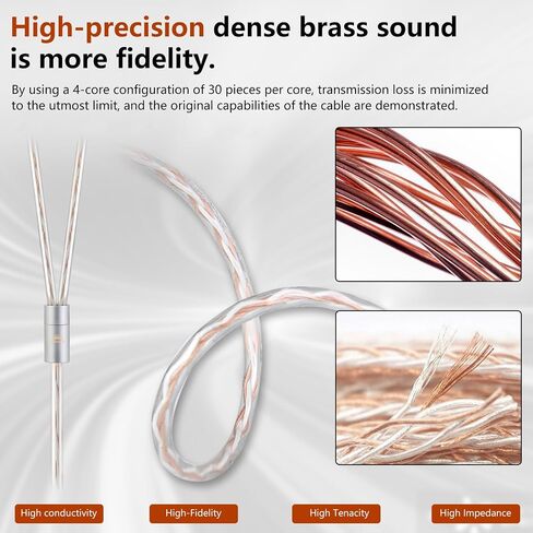 okcsc 4 Core MMCX to 3.5MM for Shure MMCX Upgrade Cable for SE215 SE315 SE425 SE535 SE535LTD SE846 FH9 FA9 FH5S BGVP UE900s T2 T3 AK T8iE XELENTO Remote FH1 F9 F9PRO AM05 W80 3.94FT in Kuwait