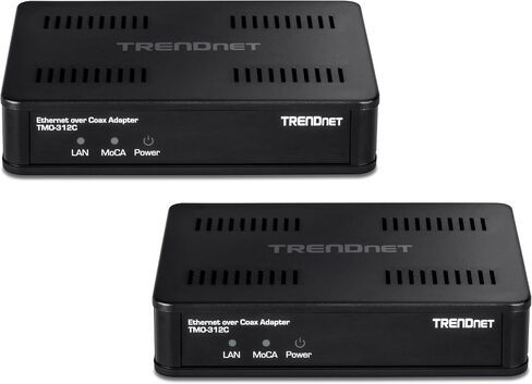 محول TRENDnet Ethernet Over Coax MoCa 2.5 (عبوة من قطعتين)، أسود، TMO-312C2K (متجدد) in Saudi Arabia