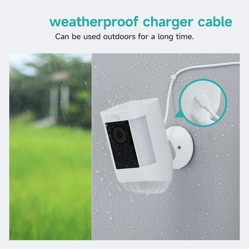 كابل شاحن OLAIKE بقدرة 20 واط لبطارية Ring Spotlight Cam Plus/Pro، سلك شحن USB-C فائق السرعة بطول 13 قدم/4 متر، لا حاجة لاستبدال البطارية، أبيض in Saudi Arabia