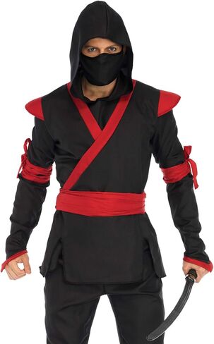 Leg Avenue Men's 5 Pc Ninja Costume with Shirt, Pants, Belt, Face Mask, Hood in Kuwait