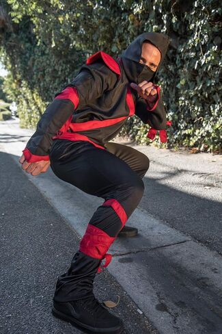 Leg Avenue Men's 5 Pc Ninja Costume with Shirt, Pants, Belt, Face Mask, Hood in Kuwait
