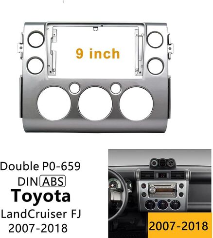 Fits for Toyota FJ Cruiser 2007-2018 Black Car Radio Stereo Fascia Frame Double DIN 9 inch Dash Installation Mounting Kit in Saudi Arabia