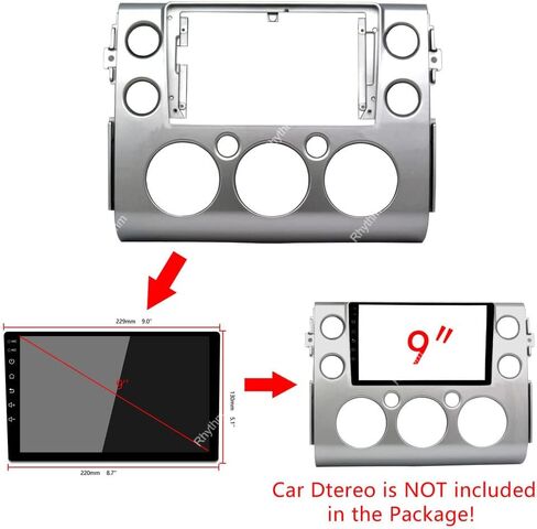 Fits for Toyota FJ Cruiser 2007-2018 Black Car Radio Stereo Fascia Frame Double DIN 9 inch Dash Installation Mounting Kit in Saudi Arabia