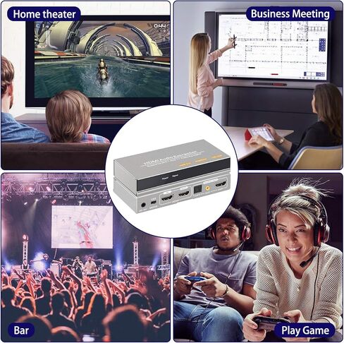 HDMI Audio Extractor 4K، 7.1 CH HDMI 2.0 محول مقسم بصري Toslink SPDIF + 3.5 ملم مع 7.1 ذرات RCA صوت ستيريو يدعم 18 جيجابت في الثانية HDR متوافق مع Xbox X/S/PS5/PS4/PC/Blu-ray Player in Kuwait
