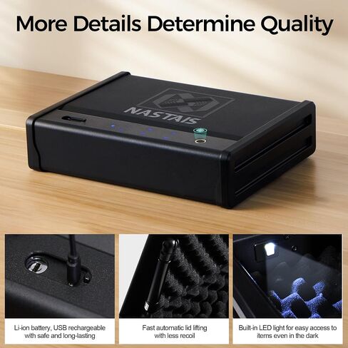 Biometric Fingerprint Gun Safe Pistol Safe 4 Ways 0.1S Quick Access, Fingerprint/Passcode/Key/App Unlock, Large Capacity Handgun Safe for 2 Pistols in Saudi Arabia
