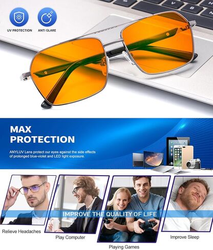 ANYLUV Reading Glasses for Men Blue Light Carbon Fiber Computer Blocking Reader Glasses Mens Blocker 2.0 Magnification in Saudi Arabia