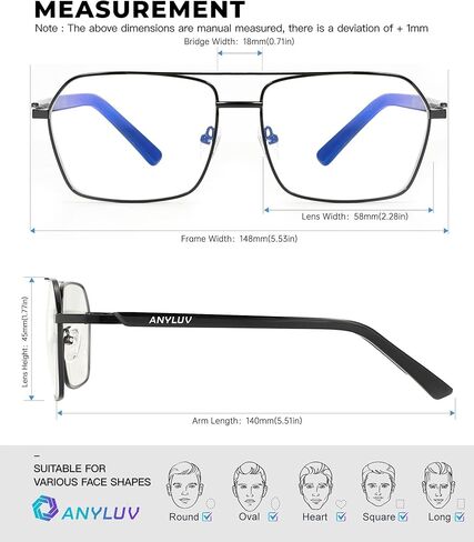 ANYLUV Reading Glasses for Men Blue Light Carbon Fiber Computer Blocking Reader Glasses Mens Blocker 2.0 Magnification in Kuwait