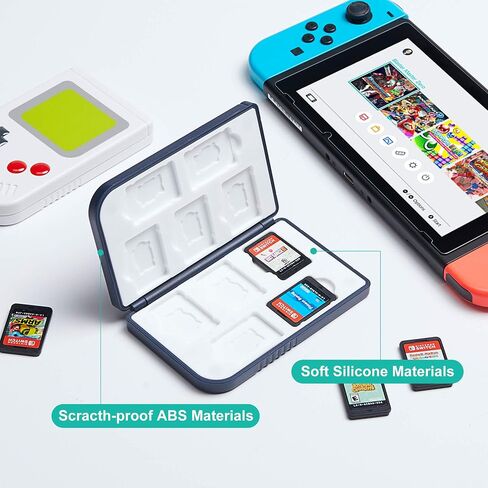 حافظة بطاقات الألعاب الذكية من Leyu لجهاز Nintendo Switch OLED & Switch Lite، 10 بطاقات فتحات و10 حامل تخزين بطاقات الذاكرة MircoSD، حجم صغير نحيف ومحمول (أبيض) in Saudi Arabia