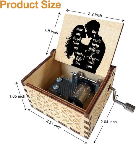 Relationship Gifts To My Love Things for Boyfriend Wood Music Boxes Romantic Gifts for Her Birthday Gifts for wife Vintage Hand Crank Wooden Music Box for Girlfriend Birthday Gifts - JRM649 in Kuwait