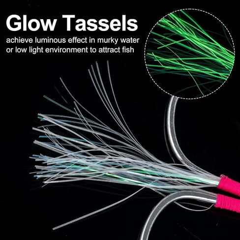 Goture Fishing Assist Hooks, Glow Jigging Hooks Double Assist Hooks Kit, Jig Hooks Saltwater, Assist Fishing Hooks for Slow Pitch Jigs Fast Fall Jigs Vertical Jigging Lures in Saudi Arabia