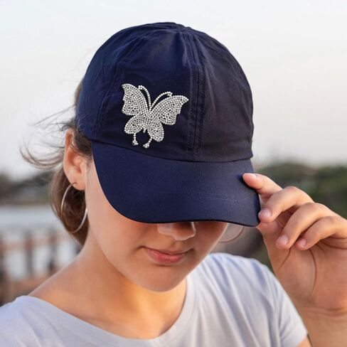 CustomyLife 4pcs Rhinestone Butterfly Patches, Sew on/Iron on Beaded Butterflies Appliques, Sparkly Clothing Repair Patch for Dress Skirt Jean Jacket Pant Sweater Hat Shoes Bag DIY Craft in Kuwait