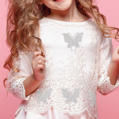 CustomyLife 4pcs Rhinestone Butterfly Patches, Sew on/Iron on Beaded Butterflies Appliques, Sparkly Clothing Repair Patch for Dress Skirt Jean Jacket Pant Sweater Hat Shoes Bag DIY Craft in Kuwait