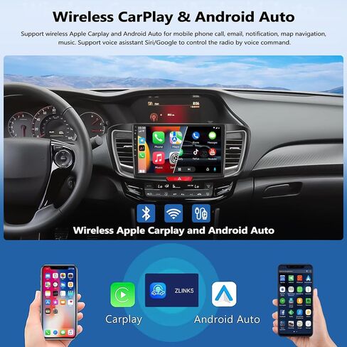2G 64G Car Stereo for Honda Accord 9th 2.4L 2013 2014 2015 Android 13 Head Unit with CarPlay Android Auto 10.1" Touch Screen Car Radio with Bluetooth GPS Navigation WiFi FM HD Backup Camera + Canbus in Saudi Arabia