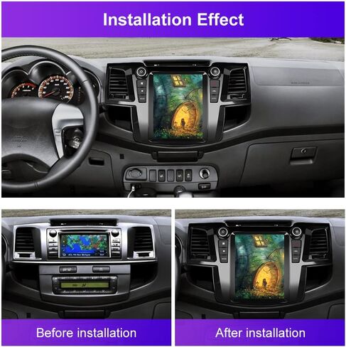 Radio for Toyota Fortuner Hilux 2005 2006 2007 2008 2009 2010 2011 2012 2013 2014 Android 13 Car Stereo with GPS Navigation, Rimoody 9.7 Inch Touch Screen Mirror Link Bluetooth FM WiFi Backup Camera in Kuwait