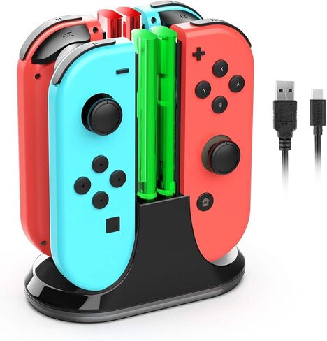YCCTEAM Charging Dock is Compatible with Switch&Switch OLED/Lite, Charging Station Charges Up to 4 Joy-Con Controllers Simultaneously, Switch Charger Station with LED Indicator and Charging Cable in Kuwait