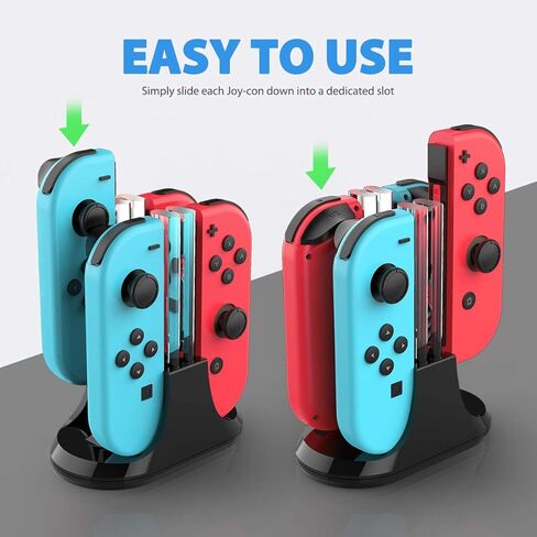 YCCTEAM Charging Dock is Compatible with Switch&Switch OLED/Lite, Charging Station Charges Up to 4 Joy-Con Controllers Simultaneously, Switch Charger Station with LED Indicator and Charging Cable in Kuwait