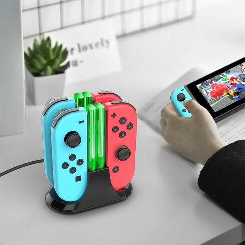 YCCTEAM Charging Dock is Compatible with Switch&Switch OLED/Lite, Charging Station Charges Up to 4 Joy-Con Controllers Simultaneously, Switch Charger Station with LED Indicator and Charging Cable in Kuwait