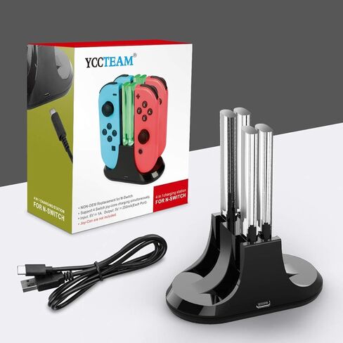 YCCTEAM Charging Dock is Compatible with Switch&Switch OLED/Lite, Charging Station Charges Up to 4 Joy-Con Controllers Simultaneously, Switch Charger Station with LED Indicator and Charging Cable in Kuwait