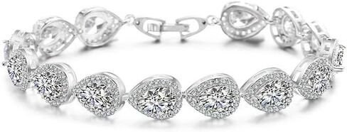 14K Gold Tear Drop Moissanite Bracelet for Women,Luxury Water Drop Gold Chain Charm Bracelet,Fashion Christmas Jewelry Gift for Her in Kuwait