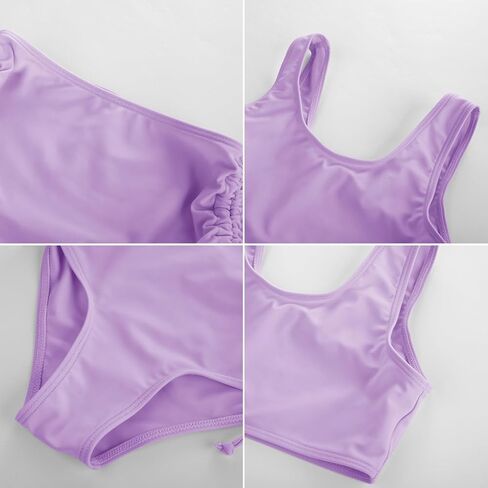 GRACE KARIN Girls 4 Piece Bathing Suit Taniki Swimsuit Tie Front Bikini Set with Kimono Cover Up 6-14 in Saudi Arabia