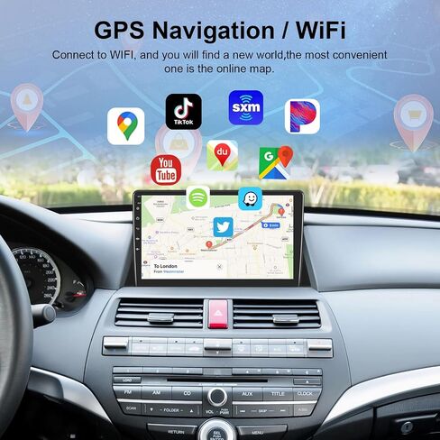 راديو 2G 64G لسيارة Honda Accord 2008-2013 Rimoody Android 13 Car Stereo Carplay Android Auto GPS Navigation WiFi 10.1 بوصة تعمل باللمس مرآة Link HiFi Bluetooth FM Radio SWC كاميرا احتياطية in Saudi Arabia