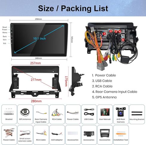 راديو 2G 64G لسيارة Honda Accord 2008-2013 Rimoody Android 13 Car Stereo Carplay Android Auto GPS Navigation WiFi 10.1 بوصة تعمل باللمس مرآة Link HiFi Bluetooth FM Radio SWC كاميرا احتياطية in Saudi Arabia