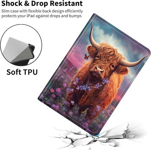 Case for 6" All-New Kindle(11th Generation 2024/2022 Release),Slim PU Leather Smart E-Reader Cases Covers with Auto Wake/Sleep for Kindle 2024 11th Gen e-Reader Release,Cute Highland Cow in Saudi Arabia