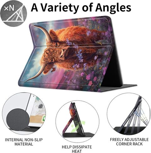 Case for 6" All-New Kindle(11th Generation 2024/2022 Release),Slim PU Leather Smart E-Reader Cases Covers with Auto Wake/Sleep for Kindle 2024 11th Gen e-Reader Release,Cute Highland Cow in Saudi Arabia