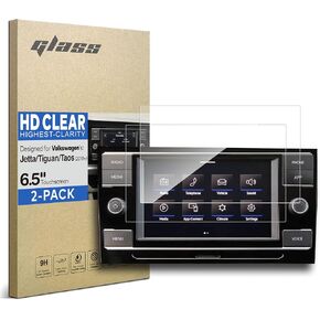 [2-PACK] Jetta/Tiguan/Taos Glass Screen Protector Designed for Volkswagen Jetta S/Sport/SE, Tiguan S, Taos S (2018-2023) 6.5 Inch Touch Screen Console Protector Accessories (HD Clear)