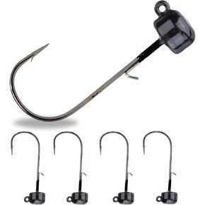 رد فعل معالجة رأس فطر التنغستن Ned Rig Shroom Jig رؤوس لصيد السمك الجيد، رأس رقص بدون أعشاب لصيد الأسماك مع طُعم ناعم (5 عبوات)