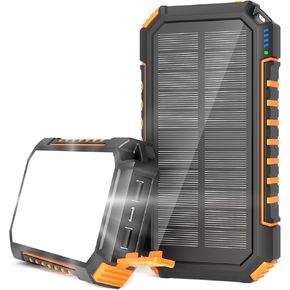 Hiluckey Solar Charger Power Bank 27000mAh 15W Fast Charging Phone Charger 3 Outputs Solar Portable Charger with Flashlight Compatible with iPhone 15 14 13 12 11 Samsung S22 S21 Google iPad