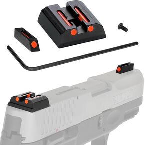No-Tritium Fiber Optic Sights for Taurus G2C, G2S, G3 w/o,PT111 G2, PT140 G2, 740, 709, TX22 Taurus G2S Sights Red Green Dot Fiber Optic Sights for Handguns Pistols with Assembly Tools