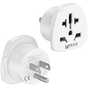Peak Power World to USA Travel Adapter - Travel to USA, Canada and South America Adaptor - The US Plug Standard is Used in Almost 50 Countries Around The World