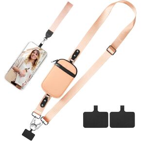 Phone Lanyard Crossbody Wrist Strap, Clip and Go Strap for Phone with Wallet Crossbody, Adjustable Phone Strap Crossbody Compatible with All Phones (Black) in Saudi Arabia