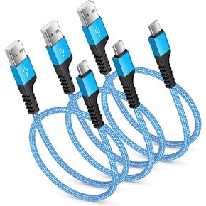 Short Android Charger Cable for Google Pixel 9 8a 8 7 6 Pro 7a 6a 5 5a 4a XL,3Pack USB Type C Cable 3ft Fast Charging Cord for Samsung Galaxy A16 Z Fold 6 5 S24 S23 S22 A15 A14 A13 A55 A53 S21 S20