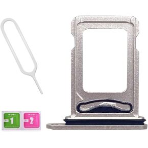 Dual SIM Card Tray Slot Holder Replacement for iPhone 14 Plus 6.7 inch with Waterproof Rubber Ring and Sim Card Tray Open Eject Pin (Starlight)