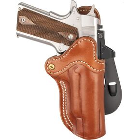 1791 GUNLEATHER 1911 Paddle Holster - OWB CCW Holster - Right Handed Leather Gun Holster for Belts - Fits 1911 Models with 4" and 5" Barrels