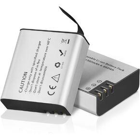1350mAh Action Camera Battery, 2pcs Rechargeable Batteries for AKASO Brave 4/V50X, Apexcam, COOAU, Dragon Touch, Crosstour, Campark, APEMAN, S009R, PG1050