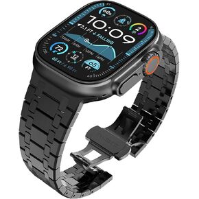 Wingle Compatible for Apple Watch Band Ultra 2 Band Ultra Band 49mm 46mm 45mm 44mm 42mm Series 10 9 8 7 for Men, Stainless Steel Metal Bands for Apple Watch iWatch SE Series 6 5 4 3 2 1 Link, Titanium in Kuwait