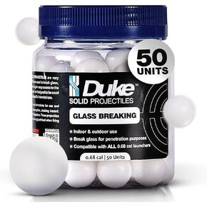 Duke Kinetic Projectiles - 68 Caliber Projectiles, 68 Caliber Self Defense Balls, 68 Cal Self Defense Hard Plastic Balls Compatible with 68 Caliber Self Defense Gun, Non Lethal for Training